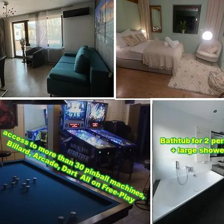 Near Frankfurt +32 Pinball, Arcade, Billiard,dart Apartment